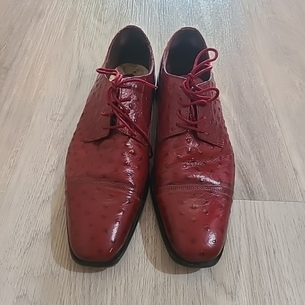 Stacy Adams Mens Ostrich Alligator Print Leather Shoes